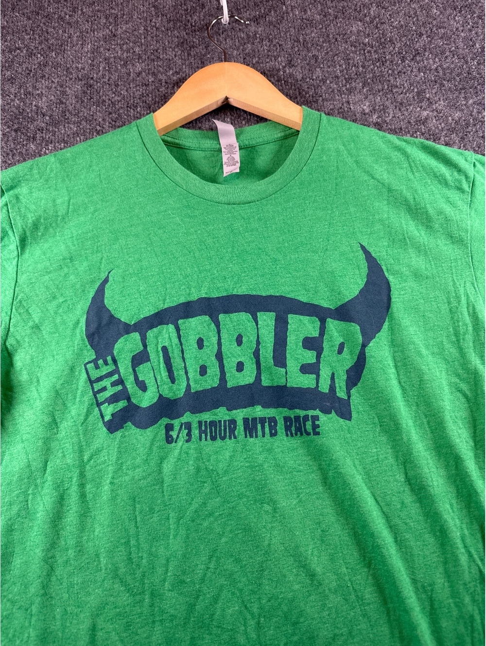 Next Level The Gobbler 6/3 Hour MTB Race T Shirt Mens M Green Mountain Bike